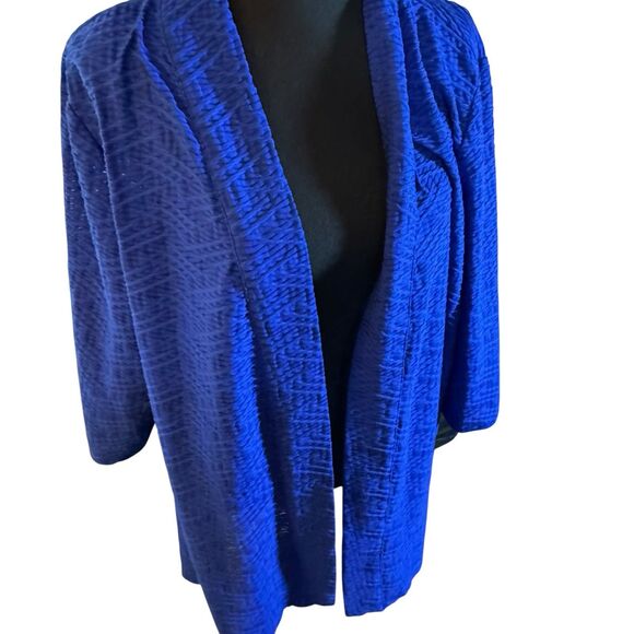 JM Collection Cardigan Sweater Womens Blue Open Front Long Sleeve Size 3XL - Picture 4 of 8